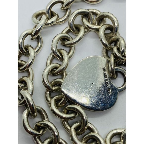 Tiffany & Co Sterling Silver Toggle Heart Tag Blank Heart Necklace 15.75" - Picture 12 of 12